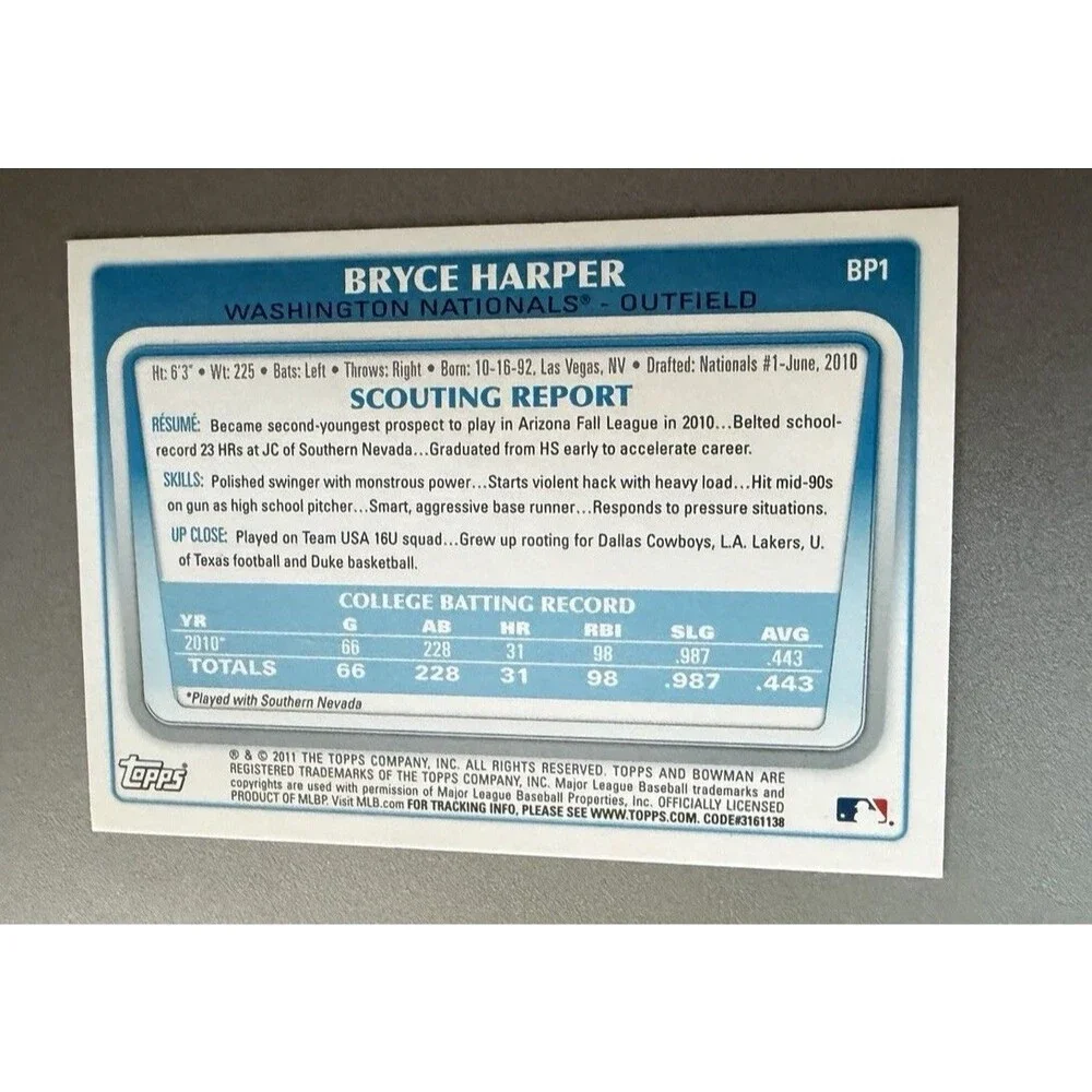2011 Bowman - Prospects Bryce Harper #BP1 (RC)